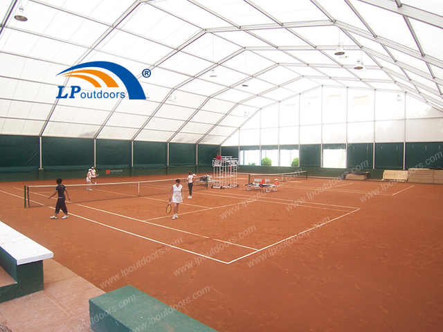  Временная строительная полигональная спортивная палатка с алюминиевым каркасом для открытого теннисного корта