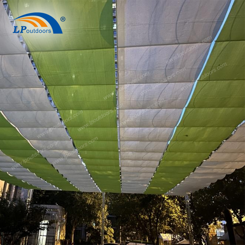 Выдвижная пергола HDPE с долговечной открытой тканью для солнечного укрытия