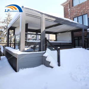 Алюминиевая беседка 6x8 м (20x26 футов) для тяжелых снеговых нагрузок с устойчивой к атмосферным воздействиям кровельной системой