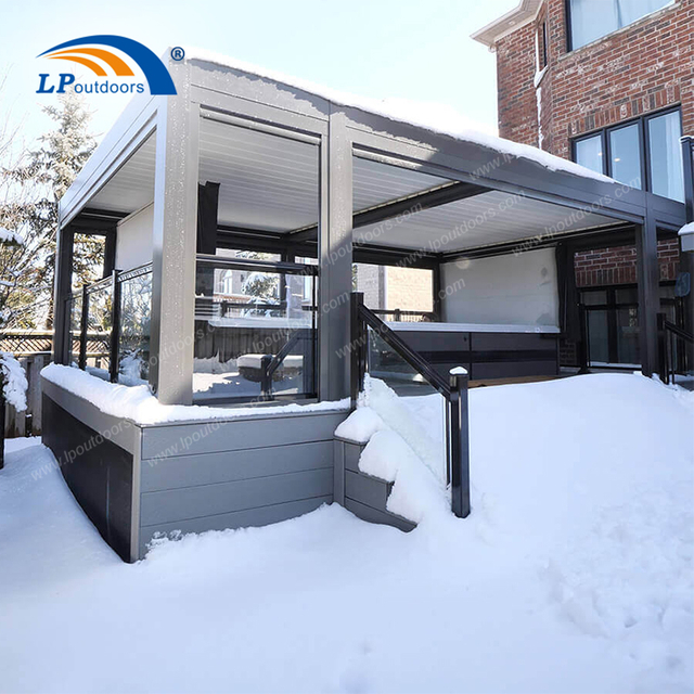 Алюминиевая беседка 6x8 м (20x26 футов) для тяжелых снеговых нагрузок с устойчивой к атмосферным воздействиям кровельной системой